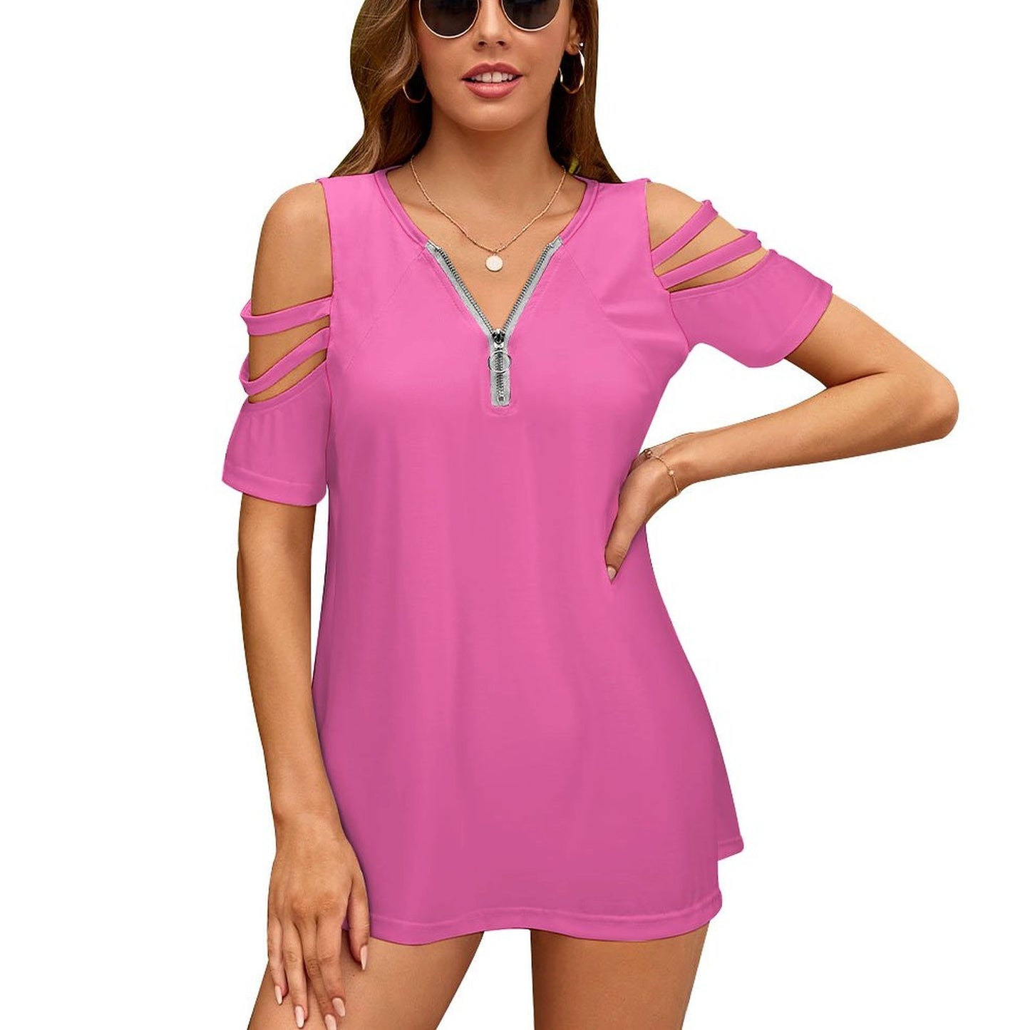 Pink Zipper T-Shirts BE