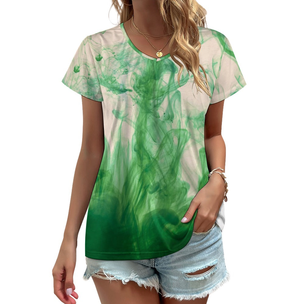 V-neck short sleeve T-shirt