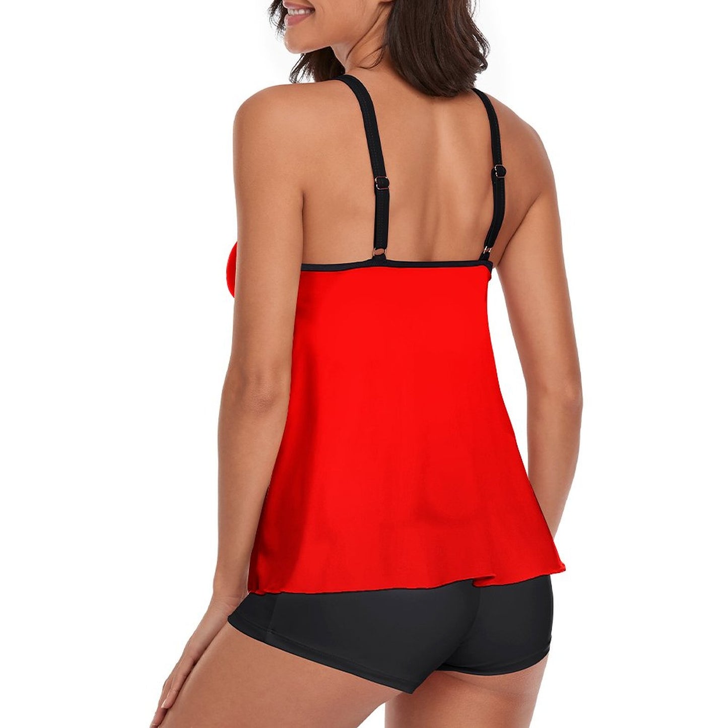 Red Tankini Two Piece Swimsuits