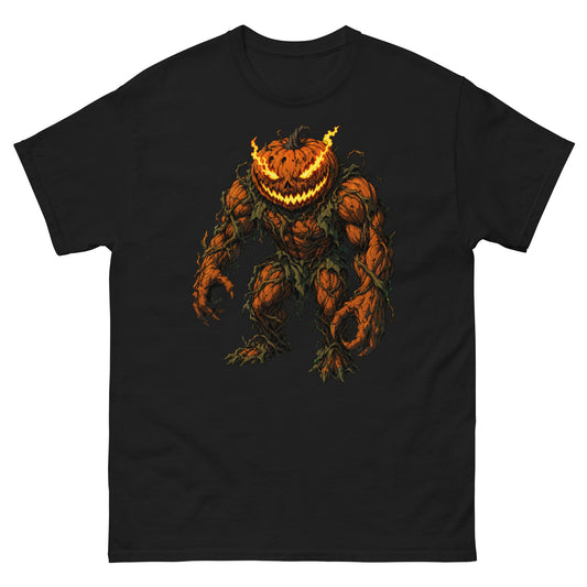 Pumpkin Monster Halloween T-shirt in black - front view